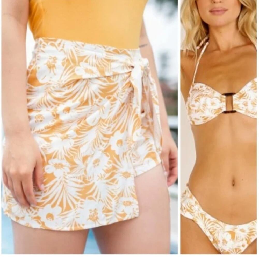 L*Space Swimset Hermosa Skort with Matching Swim Bikini Top Size Small